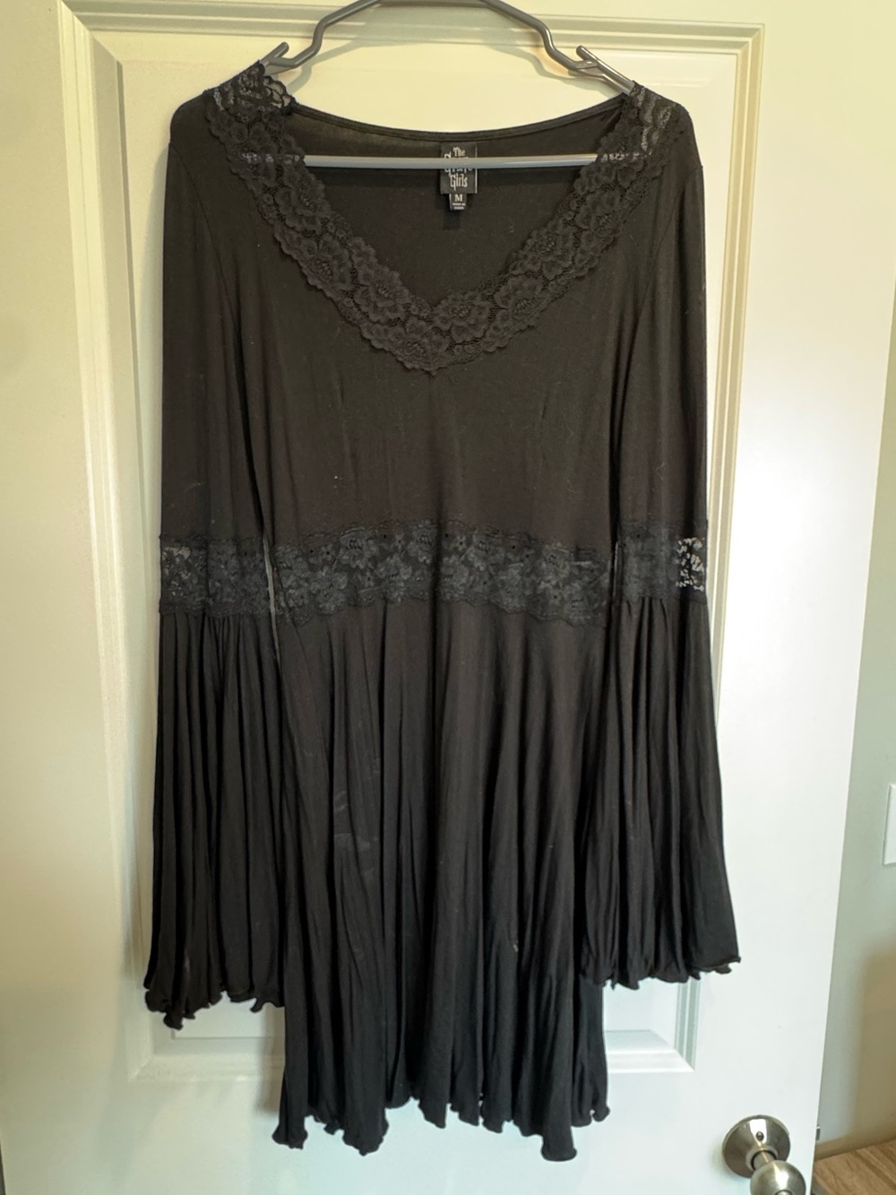 Dolls Kill Black Lace-Trim Mini Dress